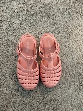 Mini Melissa Coral Pink Jelly Fisherman Sandals